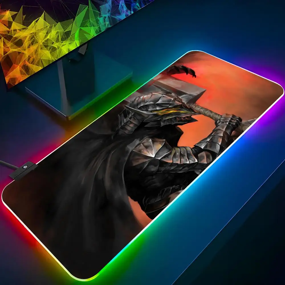 BerserkS Mouse Pad Xxl Laptop Mat Gaming Rgb Mousepad Backlit Keyboard Gamer Girl video game Table Pads Deskpad