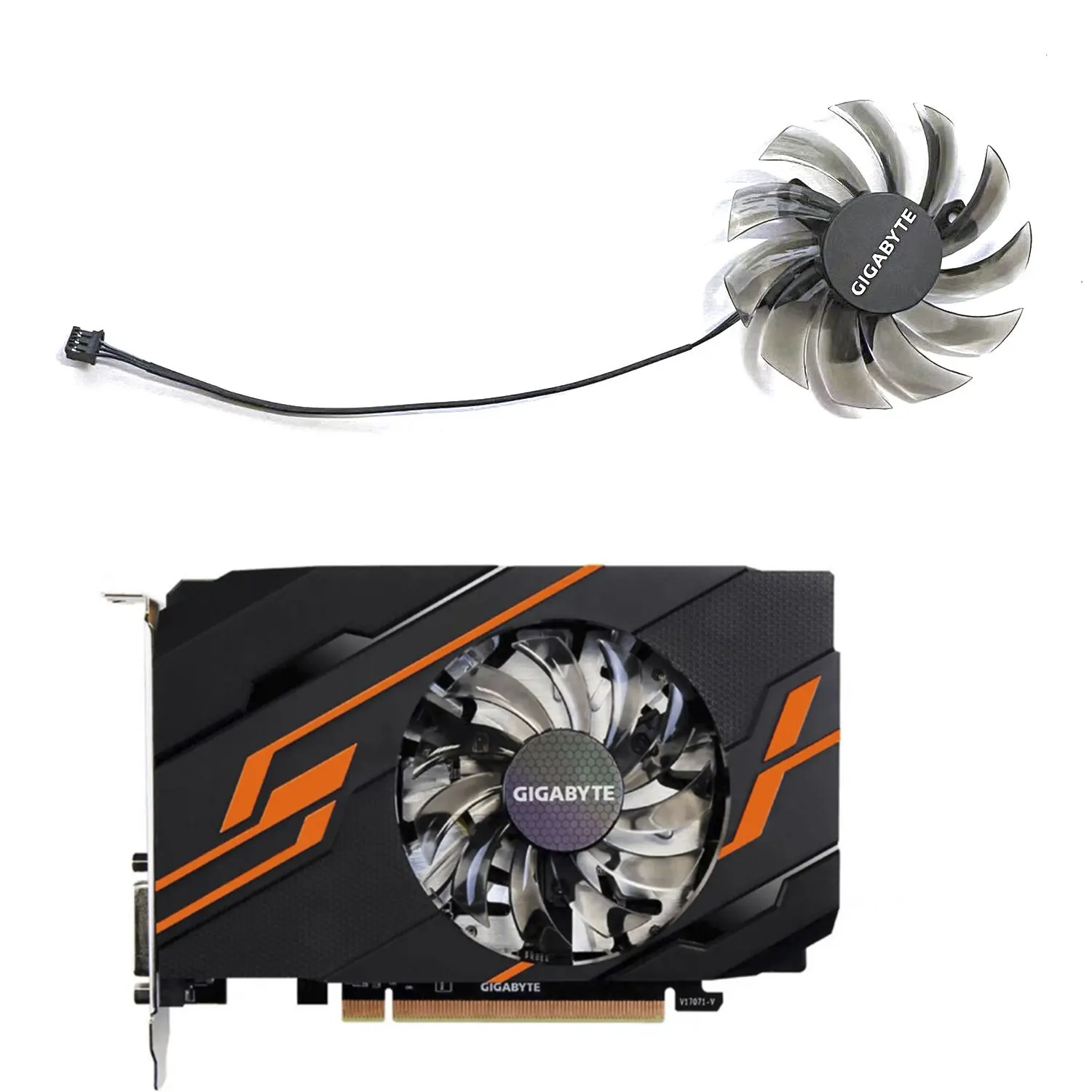 T128010SM 3PIN 75MM for Gigabyte GeForce GT 1030 2GB OC Graphics Card Cooler Fan