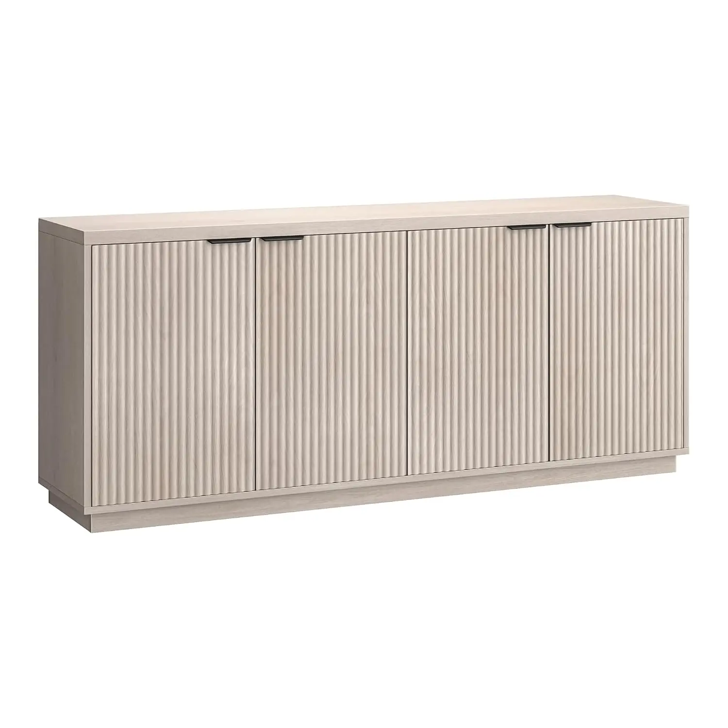 Fluted Modern Sideboard Buffet Cabinet, Beech White, Customized