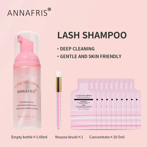 ANNAFRIS-kit limpiador de espuma para pestañas, champú concentrado, Mousse, extensión de pestañas, limpieza suave, limpiador dedicado