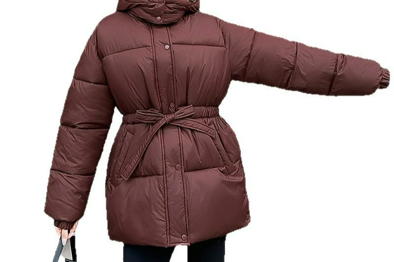 

2025 Winter New Mid-Length Down Cotton Jacket Loose Thickened Waist-Slimming Cotton Coat