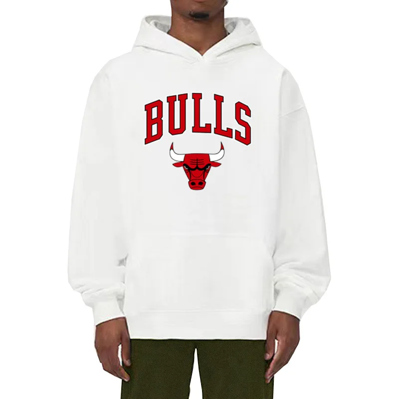 2024 New Bulls Basketball No. 23 Flying Man Hoodie Hoodie Men's Autumn and Winter Youth Trendy Brand Loose Shoulder Long Sleeve