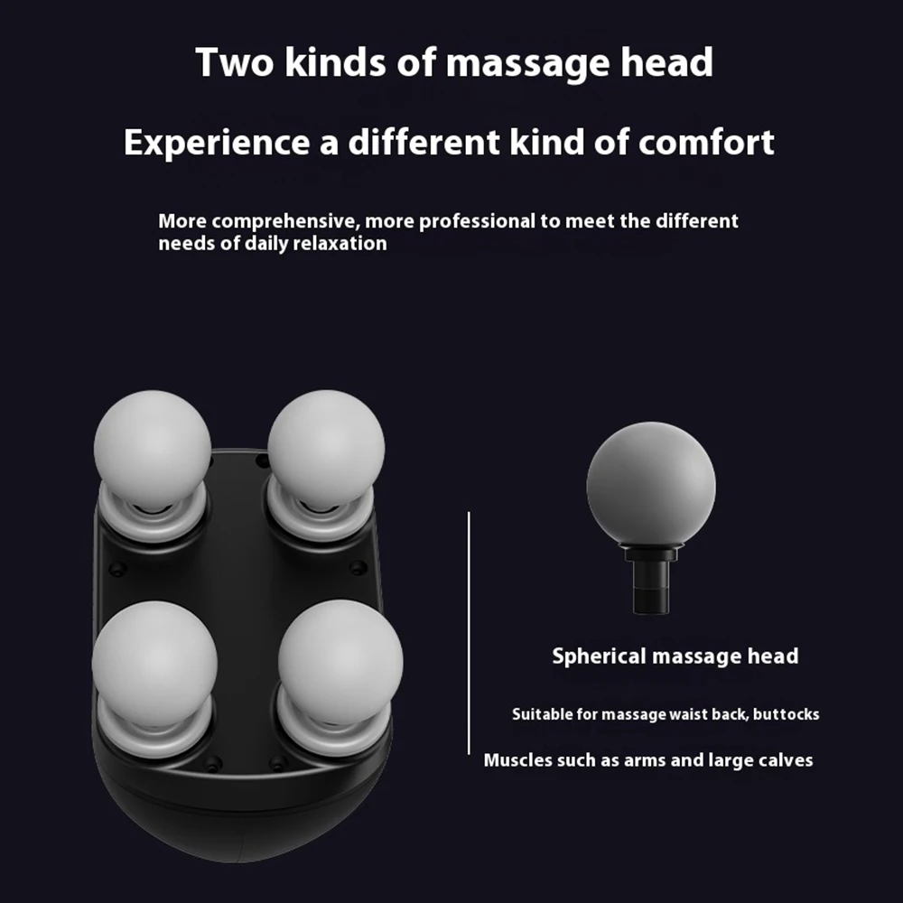 Multi-Head Fascia Gun Massager Muscle Relaxation Rechargeable High-frequency Vibrating Portable Easing Shoulder Back Full-body