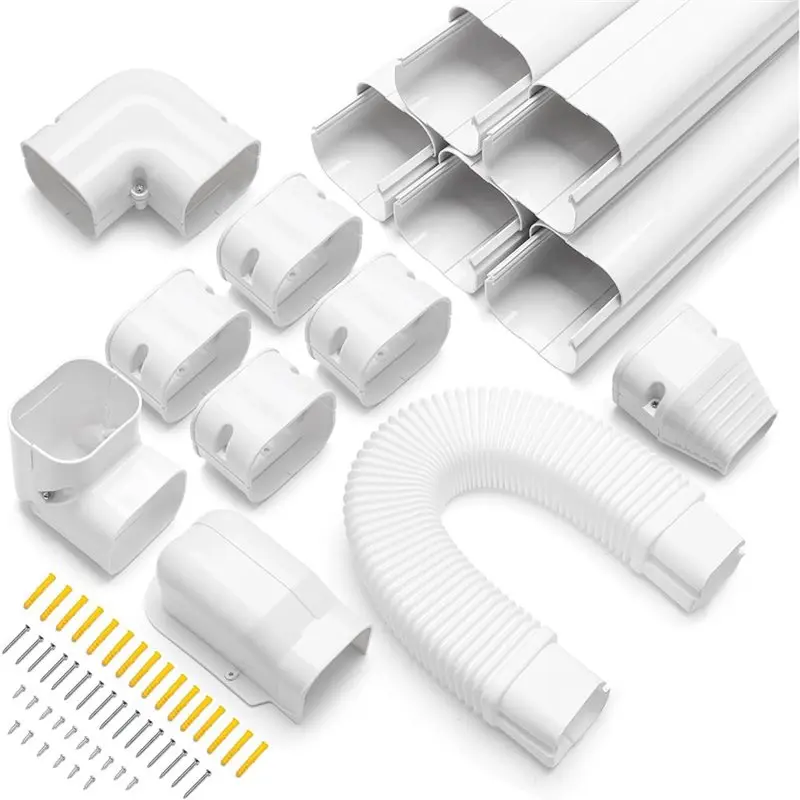 ABUG-Split Line Set Cover 3" 10Ft AC Line Pipe Duct Cover All-Inclusive Package, Protect The AC Outdoor Unit External Wires