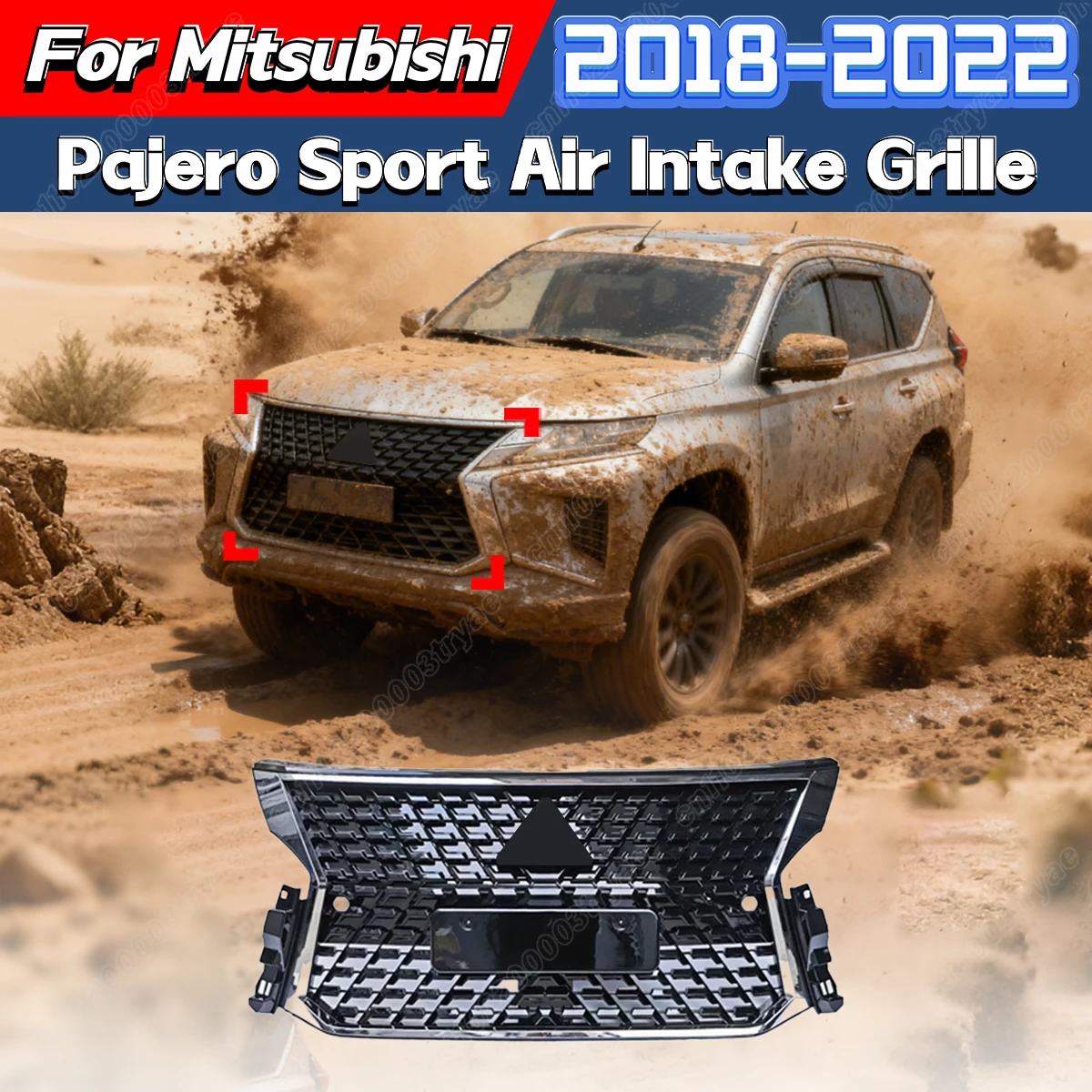 

Для Mitsubishi Pajero Sport 2019 2020 2021 2022, авто передний бампер, гоночная модель, решетка радиатора, передняя крышка бака для воды, комплект кузова