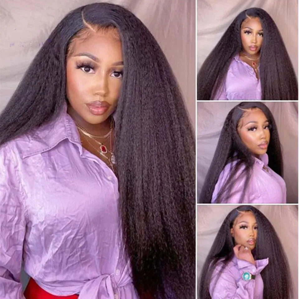 

Lumiere Kinky Straight Human Hair Wigs Glueless Wig Human Hair Wigs Ready To Wear Lace Frontal Wig Brazilian Wigs On Sale