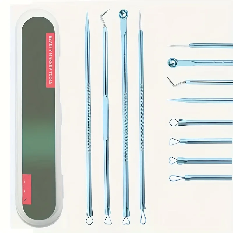 4pack multi colored comedone and blackhead needles, for skincare of blemishes, acne, and acne, women's beauty acne removal