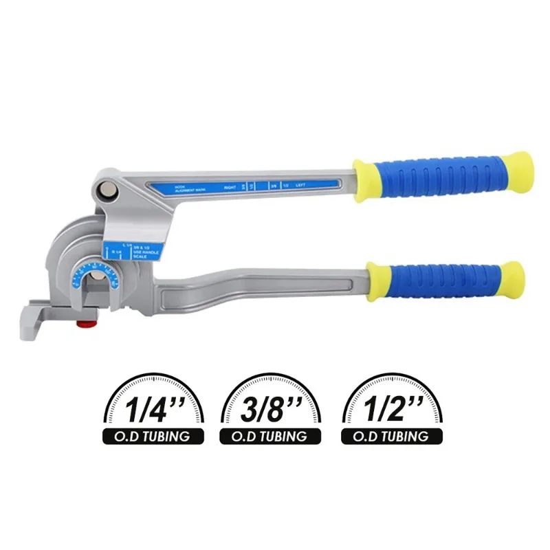 Manual Lever Type Pipe Bender Stainless Steel Three-in-one Small Multi-purpose Bending Device Blue and Yellow Pipe Bender