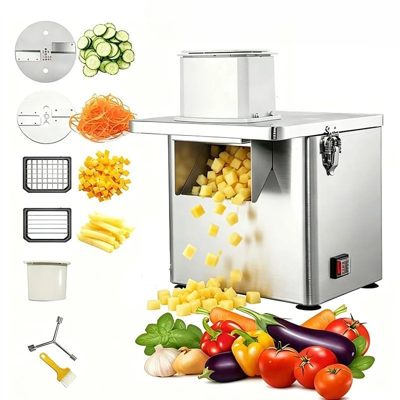Multifunctional Commercial Stainless Steel Vegetable Cutting Machine, Slice, Shred, Dice Fruits and Vegetables