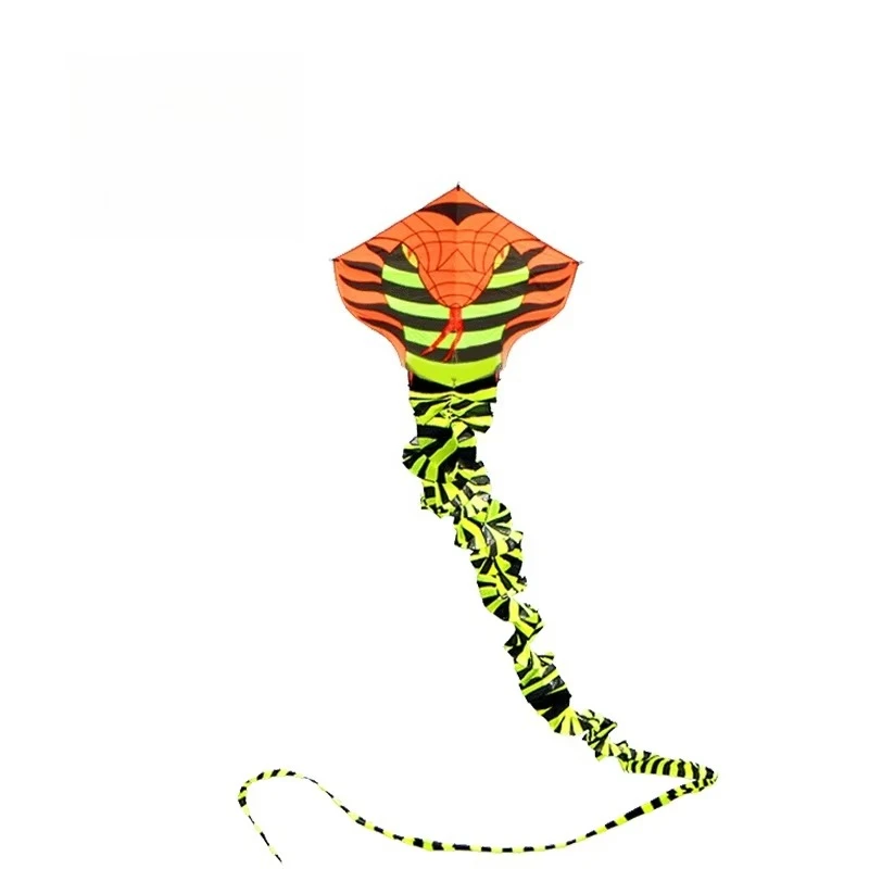 High Quality 3D Long Tail Kite Surfing Orange 50m Serpentine Adult Kite