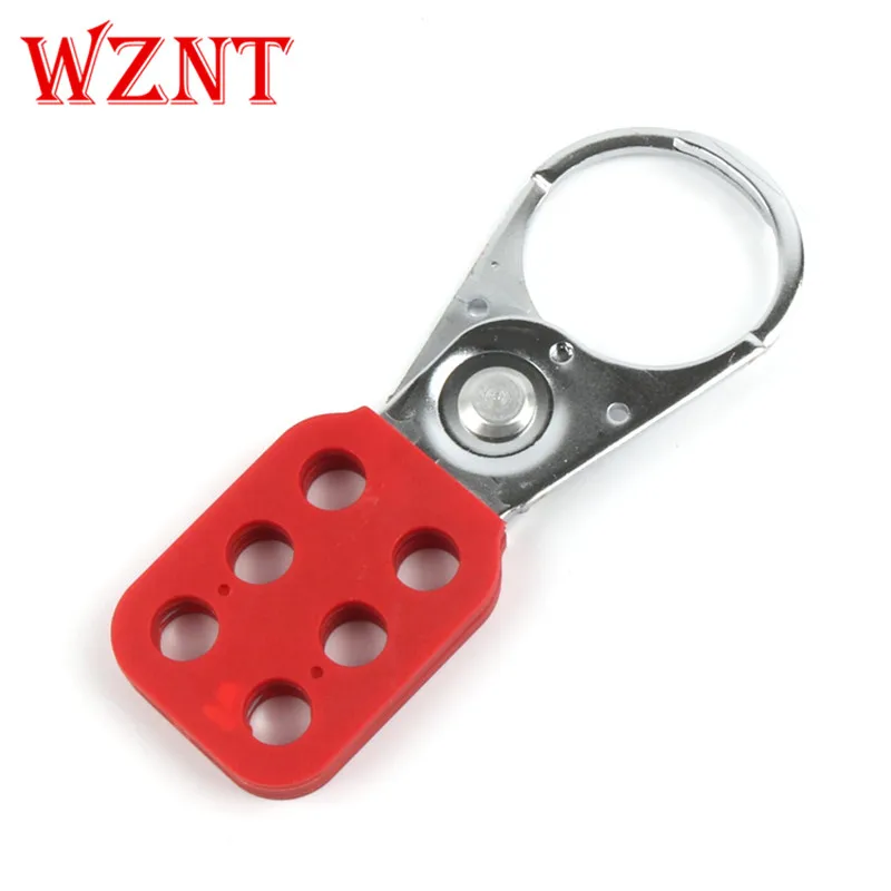 NT-H05 4mm Red PA Coated Steel Safety Lockout Hasp For Multiple Padlocks