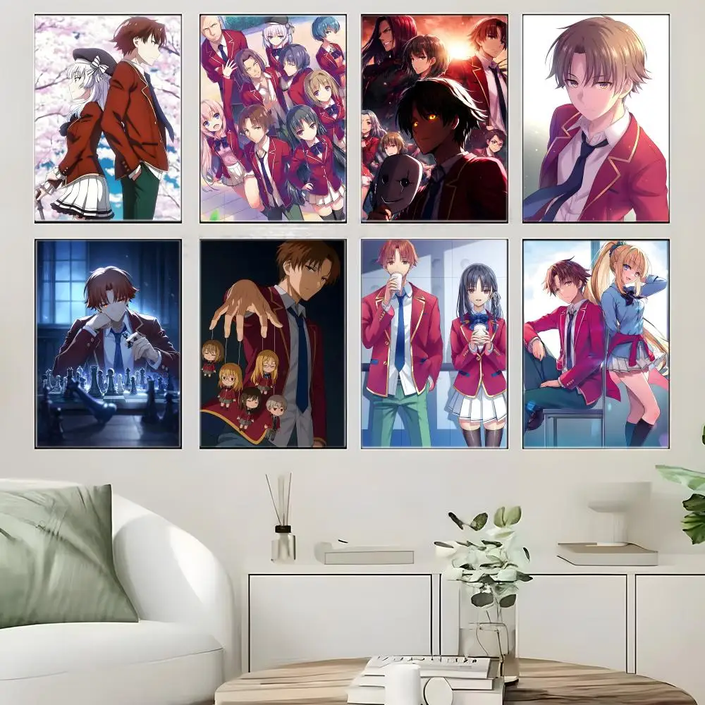 School Anime C-Classroom of the E-EliteS Poster  Self-adhesive Art Waterproof Paper Sticker Coffee House Bar Room Wall Decor