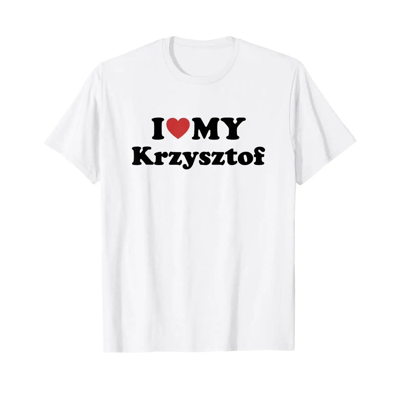 I Love My Krzysztof Vorname Partner Name Outfit T Shirt vintage Washed Top For Everyday Wear Casual Versatile Breathable Soft