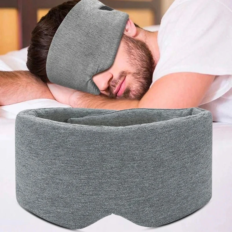 1pc Grey Sleeping Mask Breathable and Pressure-reducing Soft Portable Travel Mask Lunch Break Eye Cover