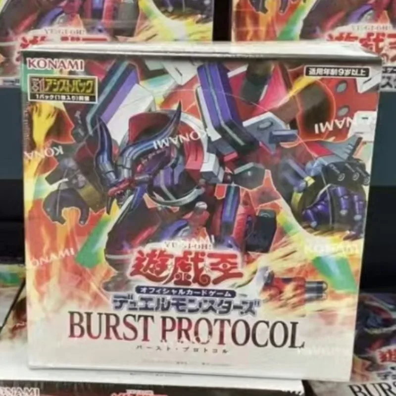 100% original yu-gi-oh duelo monsters 1303 explosão protocolo negociação caixa de reforço ptcg versão japonesa cartões colecionáveis presente