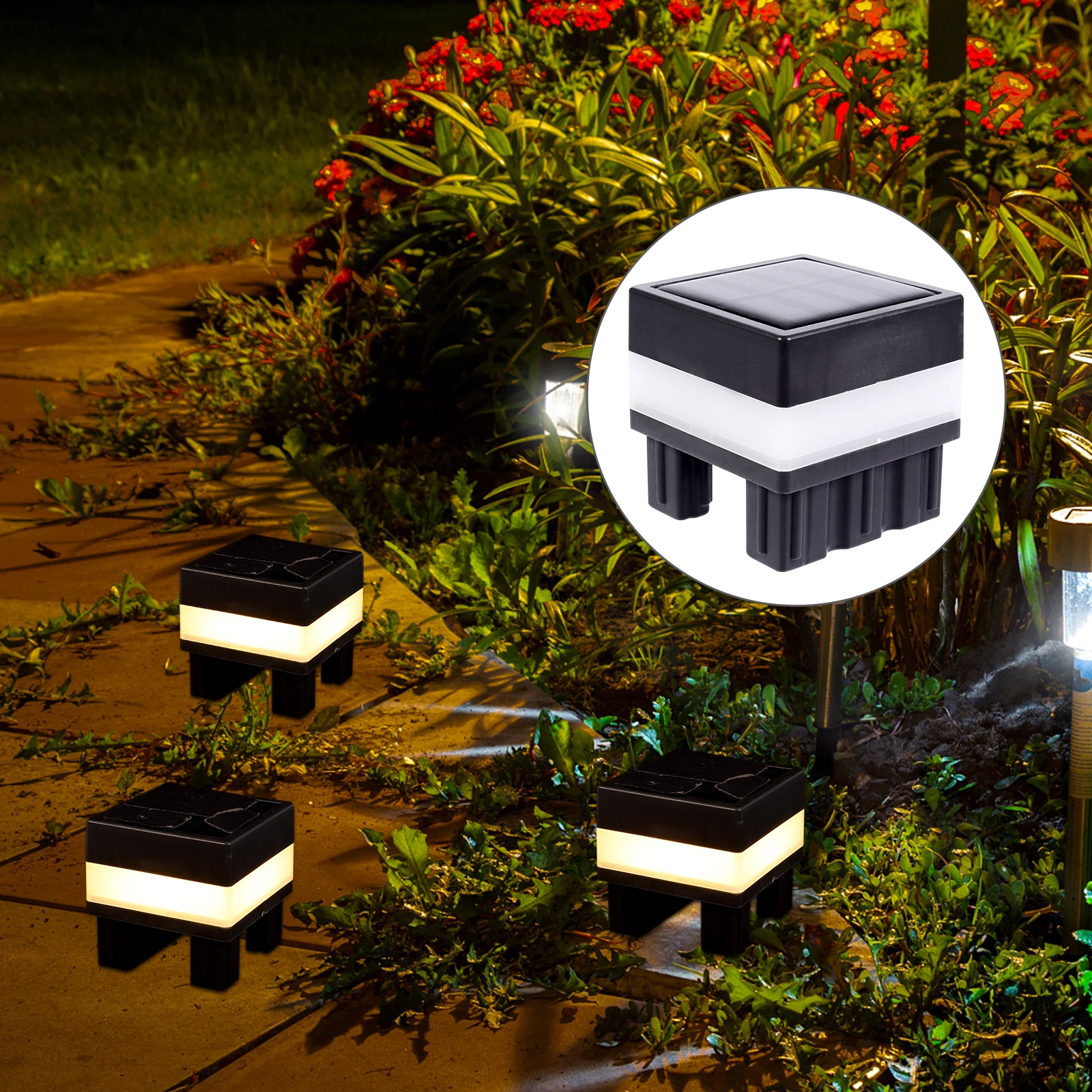 

1PC Elegant Solar Energy Lamp Durable Waterproof Garden Light Outdoor Fence Pillar Light