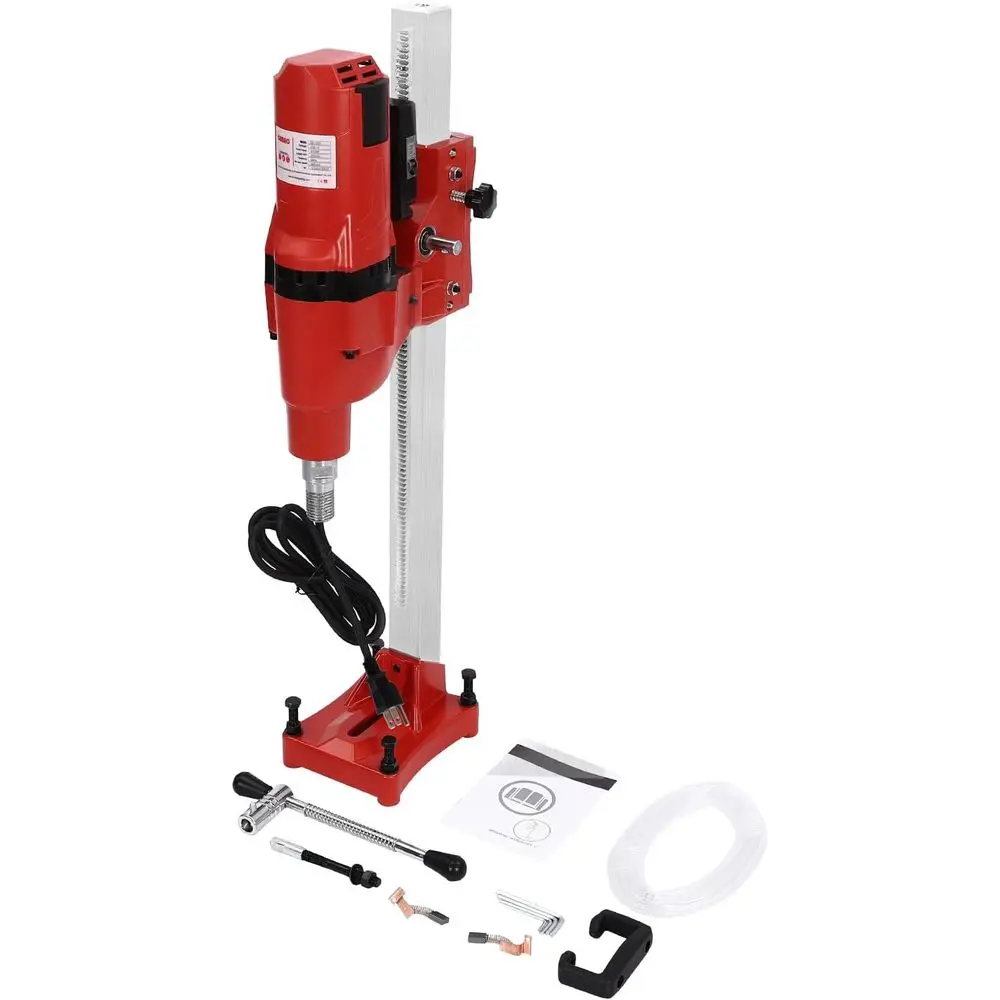 

10 4250W Wet Concrete Core Drill with Stand, Depth Control & Safety Clutch for Reinforced Masonry and Veal Coring (Drill Bit Not