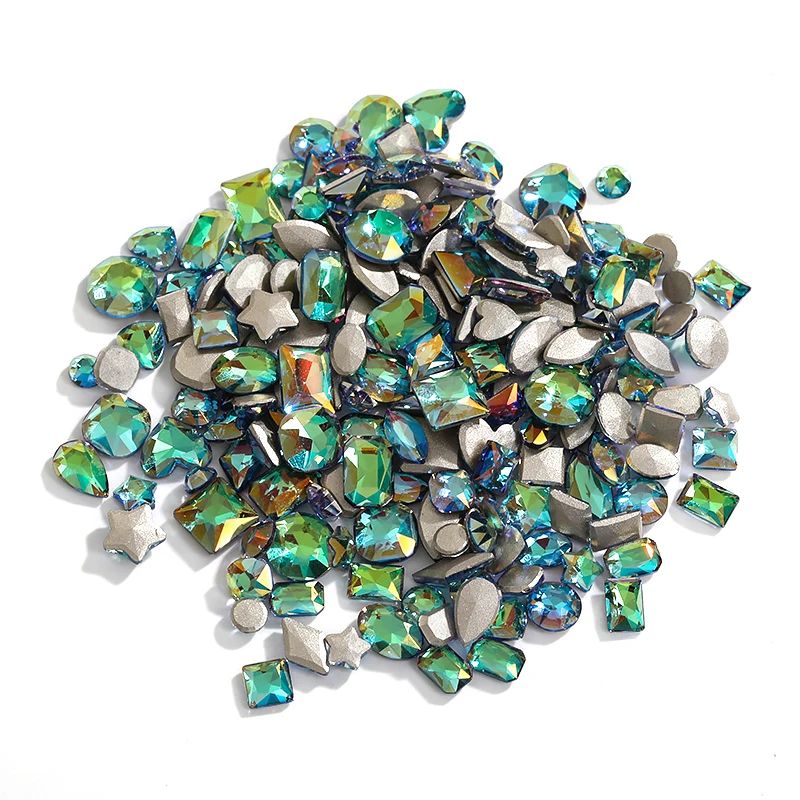 Mixed Size Glitter Glass Rhinestone Flatback Crystals for Nails Decoration Small Size Stones For Nail Design Jewelery Crystals