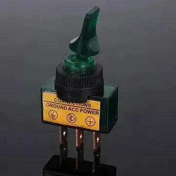 12V 20A Led Illuminate Flick Rocker Button Toggle Switch ON-OFF Car Van Dash Boat Light Connections Ground Power ASW-14D