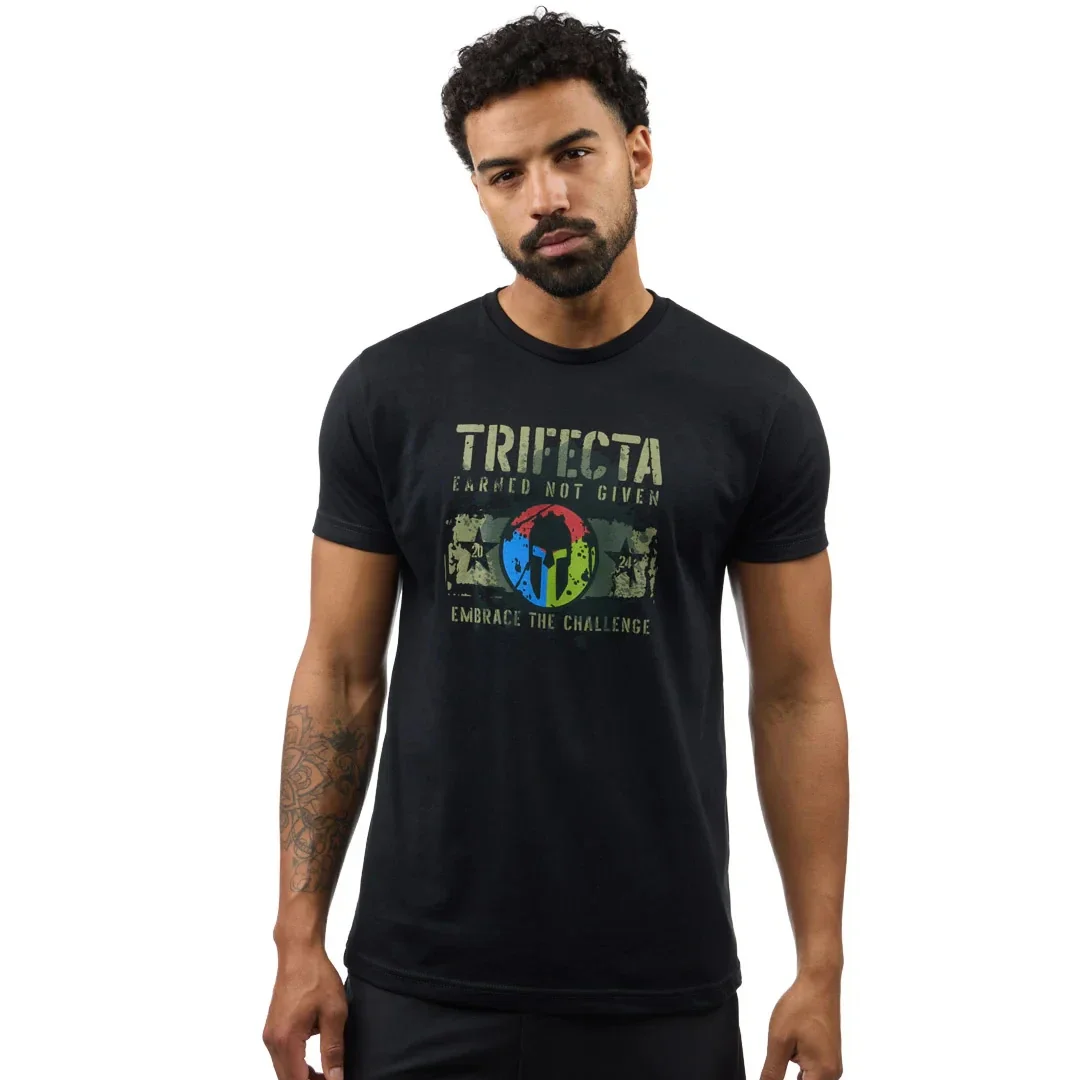 

Spartan Embrace The Challenge T-Shirt 100% Cotton O-Neck Short Sleeve Summer Casual Mens T-shirt Size S-3XL