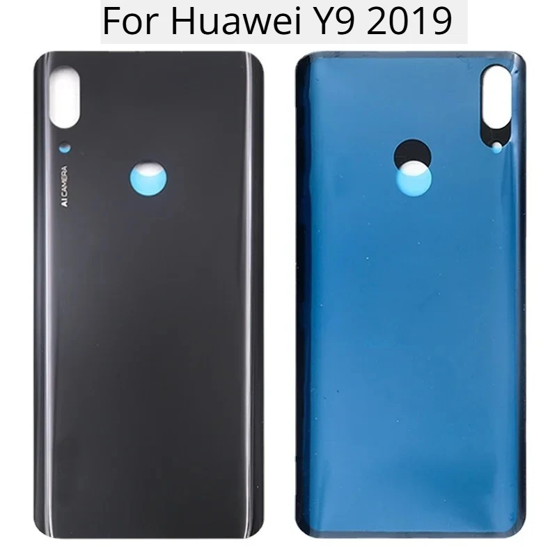 For Huawei Y9 2019 JKM LX1 LX2 LX3 Battery Back Cover 3D Rear Door Glass Panel Replacement Y9 2019 Battery Housing Case