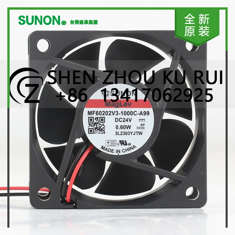 

New Sunon 5V 12V 48V DC 24V 0.60W AC EC 6020 60X60X20MM 6CM Magnetic Suspension Silent Inverter MF60202V3-1000C-A99 Cooling Fan