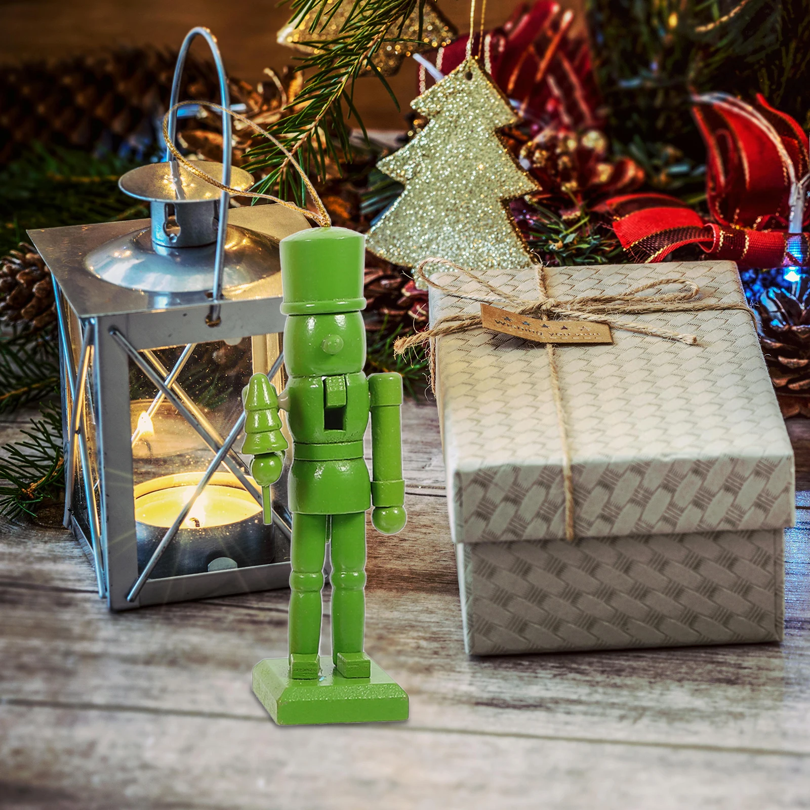 

6pcs Multi-Color Wooden Nutcracker Soldier Small Christmas Decoration Festival Ornament Desktop Party Decor Home Office Craft