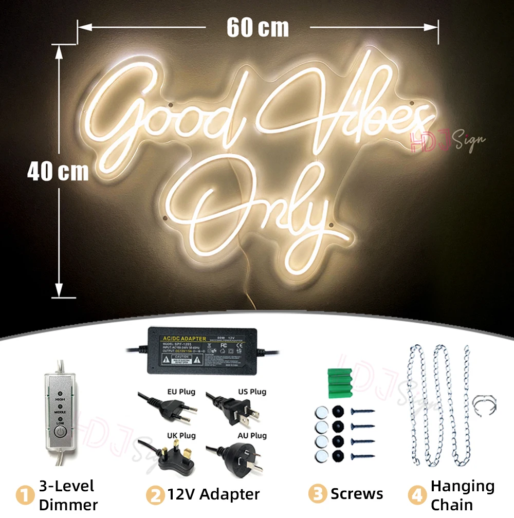 Картина 3: 60 см Большая неоновая вывеска Светодиодные фонари Хорошая вибра Только неоновый свет Светодиодная вывеска Красота Декор комнаты Спальня Девушка Декор на день рождения Свадебное настенное искусство