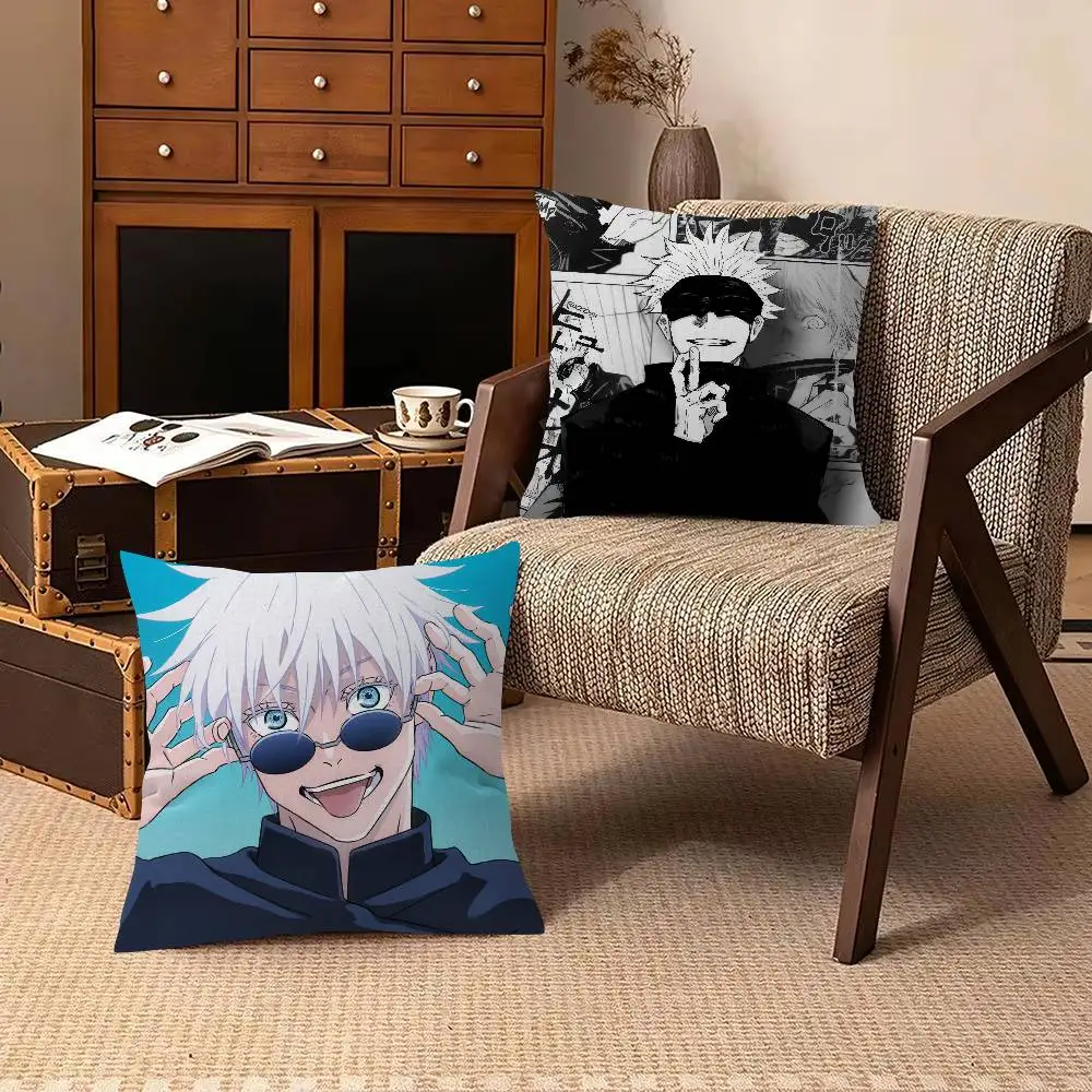 Anime G-Gojo Satoru   Trendy-style decorative throw pillow cover insert not included fauxembroidery design