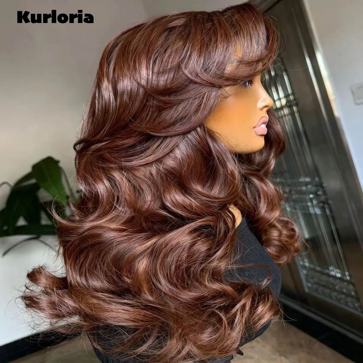 Loose Wave 450 Density 4x4 Lace Closure Ombre Brown Lace Front Wig 13x6 HD Lace Front 100% Human Hair Glueless Wear and Go Wig