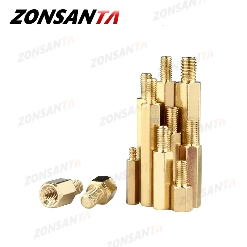 Hex Brass Male Female Standoff Board Rack Stud M2 M2.5 M3 M4 M5 Hexagon Threaded Pillar PCB Column Motherboard Spacer Screw Bolt