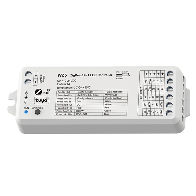bybs-5in1-rgb-cct-rgbw-rgbcct-for-voice-alexa-home-dc-12v-24v-15a-led-strip-light-wz5-controller
