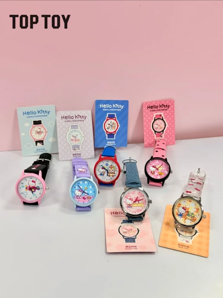 Toptoy Hello Kitty Blind Box Watch 24 Hours Date Series Cute Cartoon Peripheral Quartz Wrist Watch For Women Holiday Gift view 3