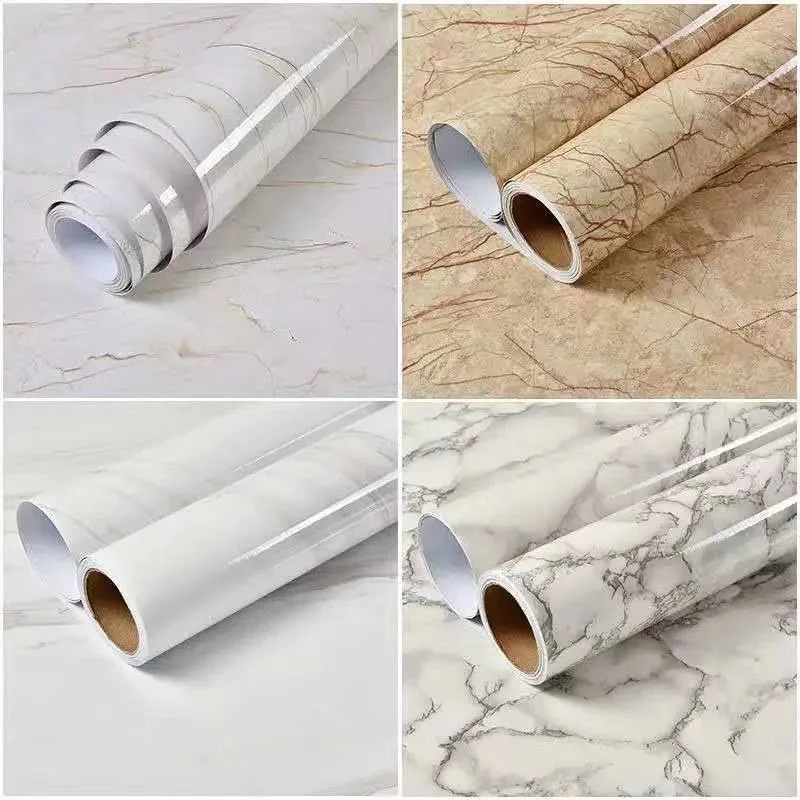 

Waterproof Wallpaper Roll, Self Adhesive Marble Contact Vinyl, for Cabinet Doors and Desk, Modern Decorative Furniture Sticker