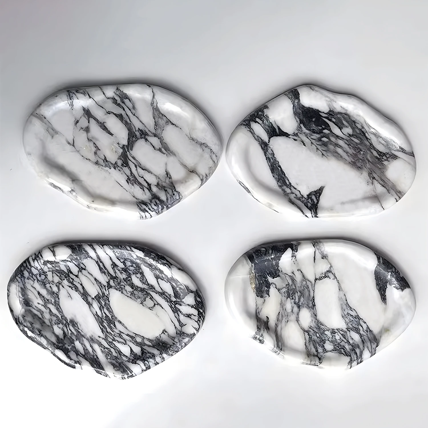 صينية رخام للمجوهرات والطعام والعناصر اليومية، منحوتة حجرية غير منتظمة، مناسبة لصينية تخزين ديكور المنزل وخزانة الزينة