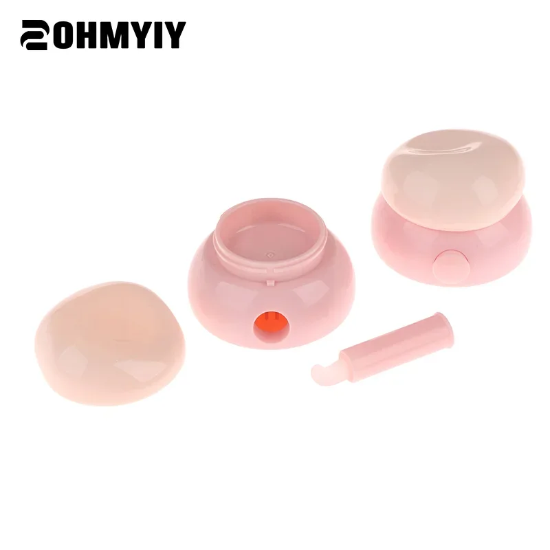 1 szt. Mini Puszka Kosmetyczna 3,5g Pojemnik na Makijaż Pielęgnację Skóry Krem do Twarzy Balsam do Ust z Silikonową Łyżeczką Butelka Wielokrotnego Użytku