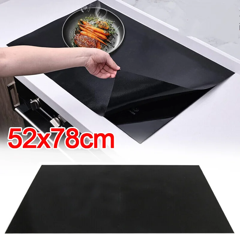 Große Induktionskochfeld-Schutzmatte 52x78cm, Silikon, hitzebeständig, waschbar, zuschneidbar, umweltfreundlich, rutschfest, schmutzabweisend, fettbeständig und ölbeständig, Schutz für elektrische