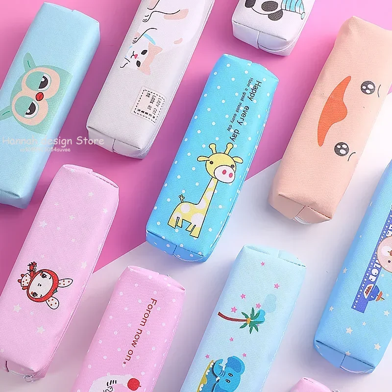 Pink Cartoon animal Pencil Cases Classic Pen Box Bags for Student Big Capacity School Supplies Gift Pencilcases