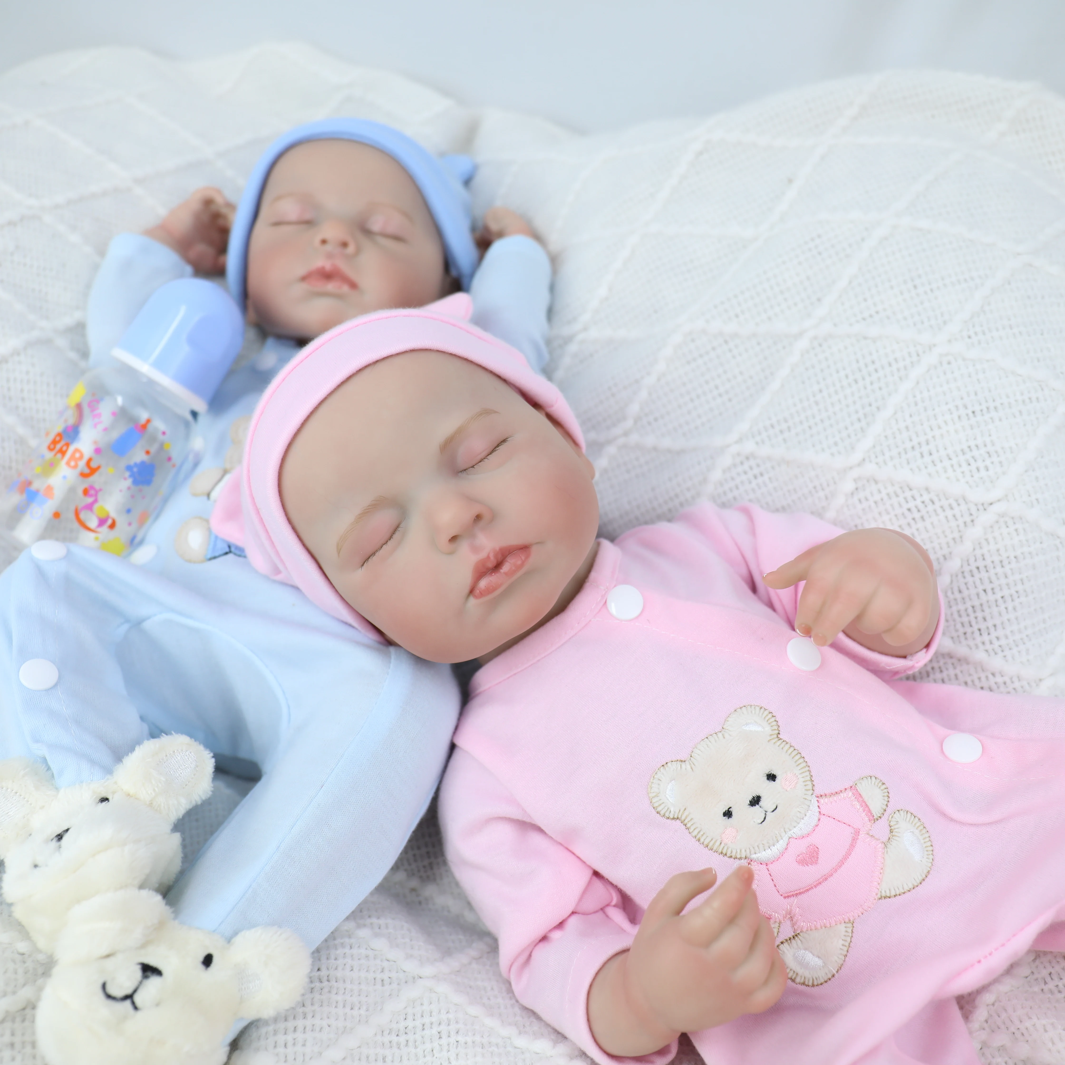 19 inch Loulou herboren babypop met zacht siliconen vinyl waterdicht lichaamspop Bebe jongen of meisje gesloten ogen pasgeboren kerstcadeau