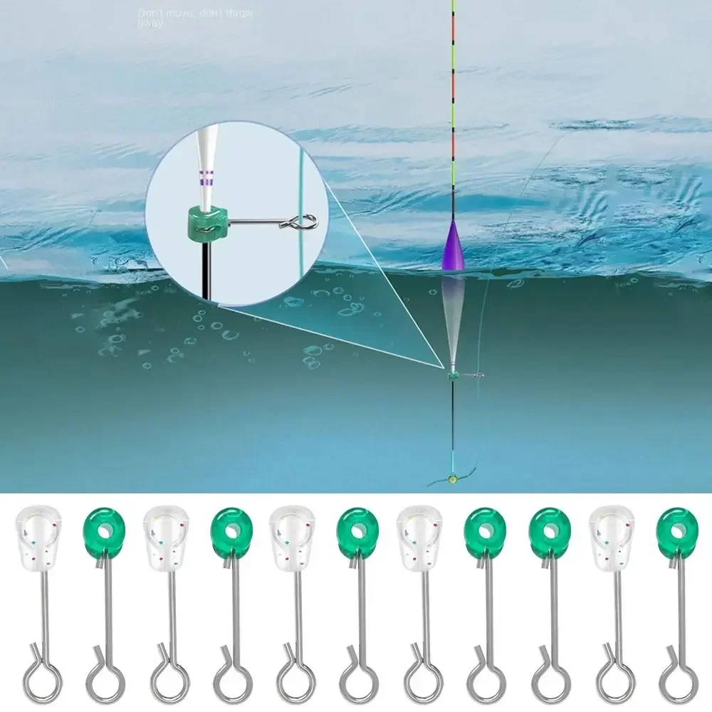 20pcs Hot Removable Float Fixed Hook windproof Wave Flowing Water Fixed Float Gadget Anti-Water Leakage Stable Float Holder