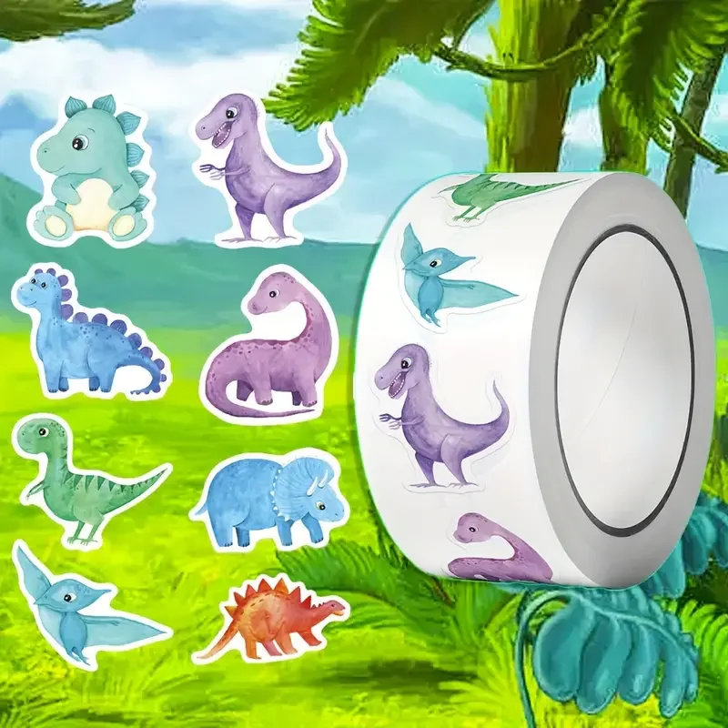 100-500pcs Animals Dinosaur Stickers Reward Stickers for School Reward Students Teachers Cute Decoration Gift Box Sticker Label