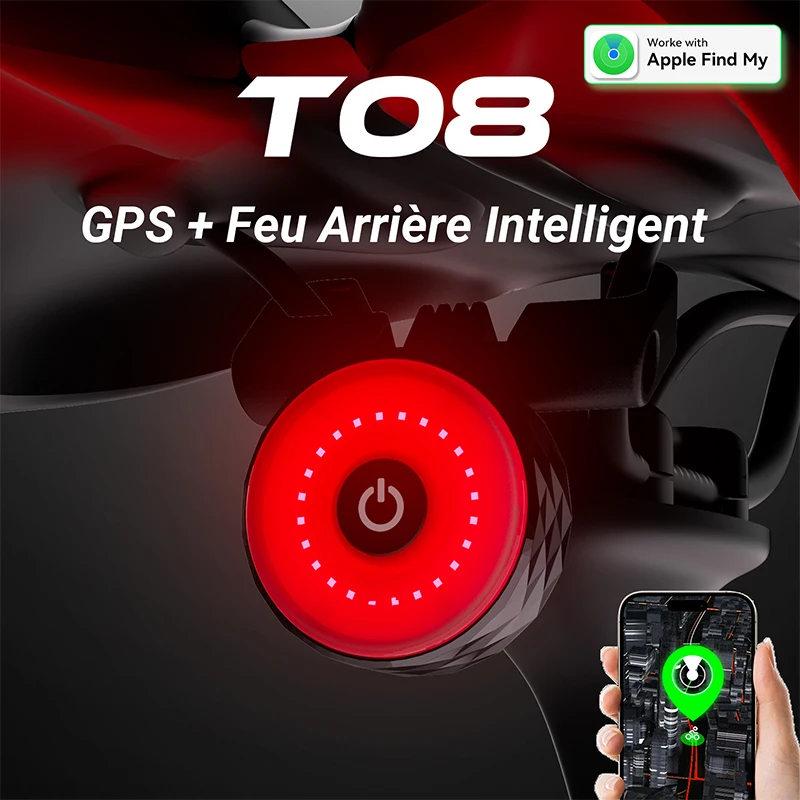 CYCLAMI vélo GPS feu arrière détection de freinage intelligent feu arrière de vélo en aluminium étanche type-c vtt avertissement de route feu arrière de cyclisme