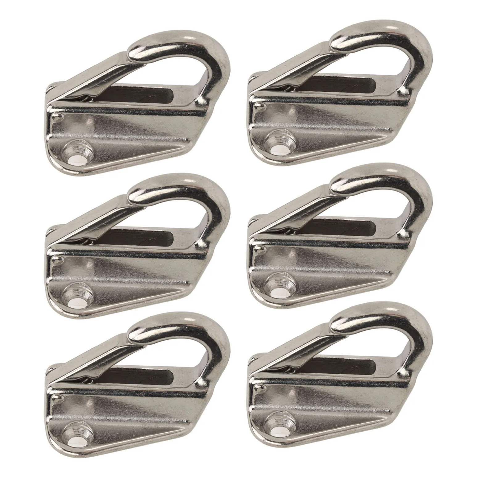 6Pcs Marine 316 Stainless Steel Spring Snap Fending Hook Fender Boat Hardware Spring Locked Fender Hooks Boats Accessories