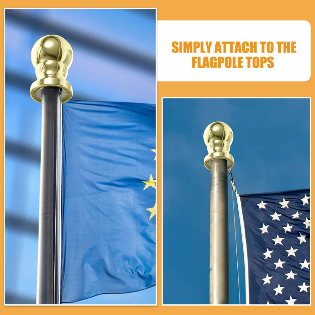 

2pcs Flagpole Ball Topper Abs Flag Pole Ornament For Garden Yard Outdoor, Weatherproof Finial Decoration, Flag Accessories