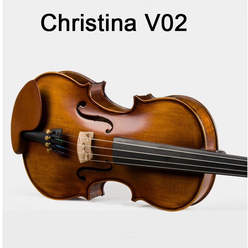 Christina V02 Violin 4/4 3/4 1/2 1/4 1/8 Matte Italian Retro Beginner children's solid wood Handmade Violino Stringed instrument