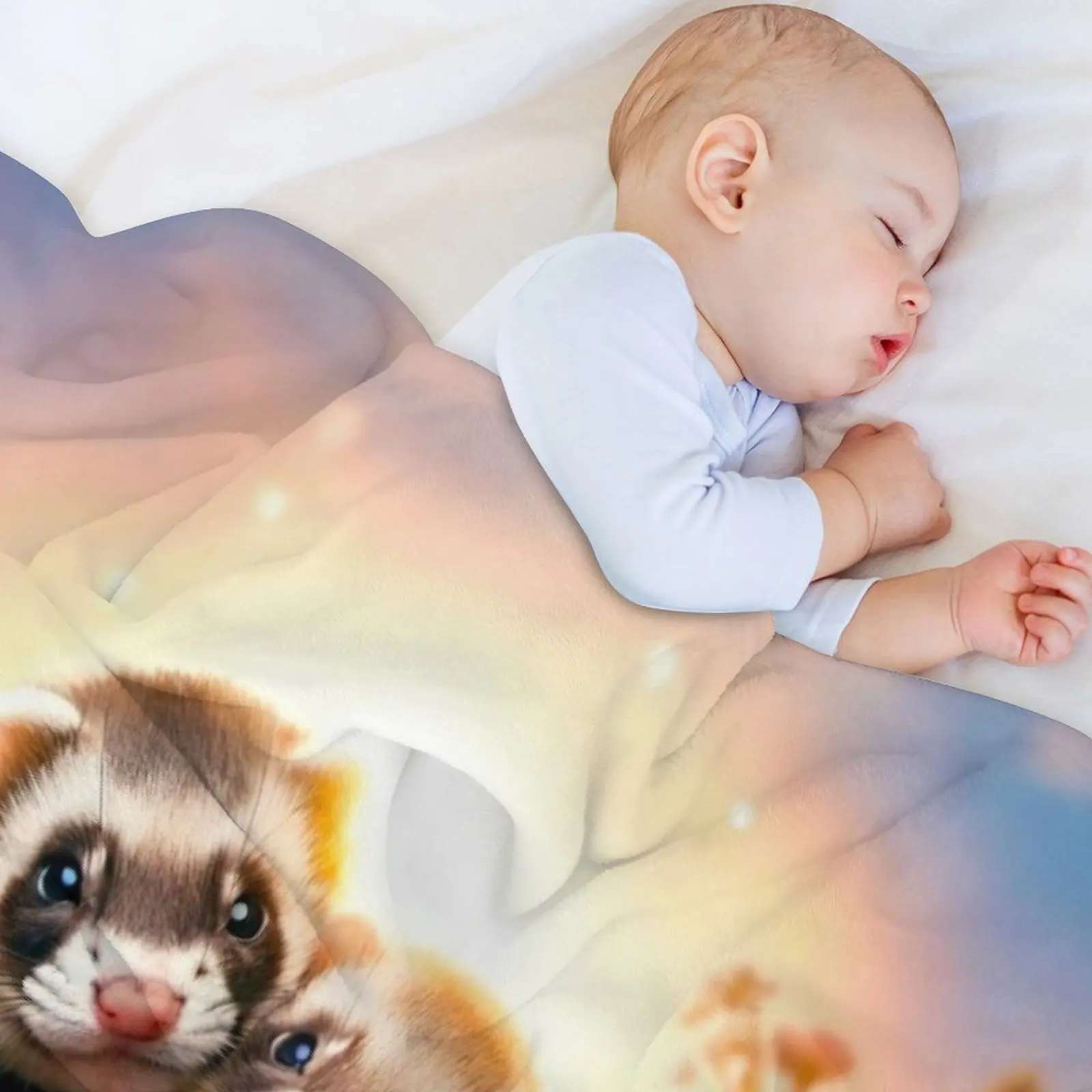 Ferrets วันวาเลนไทน์ครั้งแรกโยนผ้าห่มผ้าห่มโซฟานุ่มถ่วงน้ําหนัก