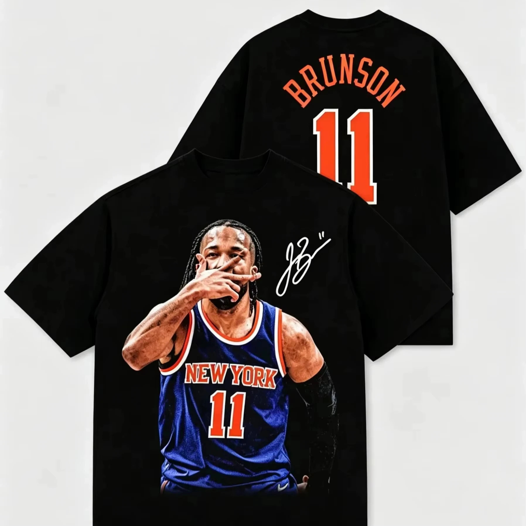 2026 Basketball Player Style Graphic Double Sided Print Short Sleeve T-Shirt, Kids Adults Crew Neck Tee, Sports Loose Casual Top