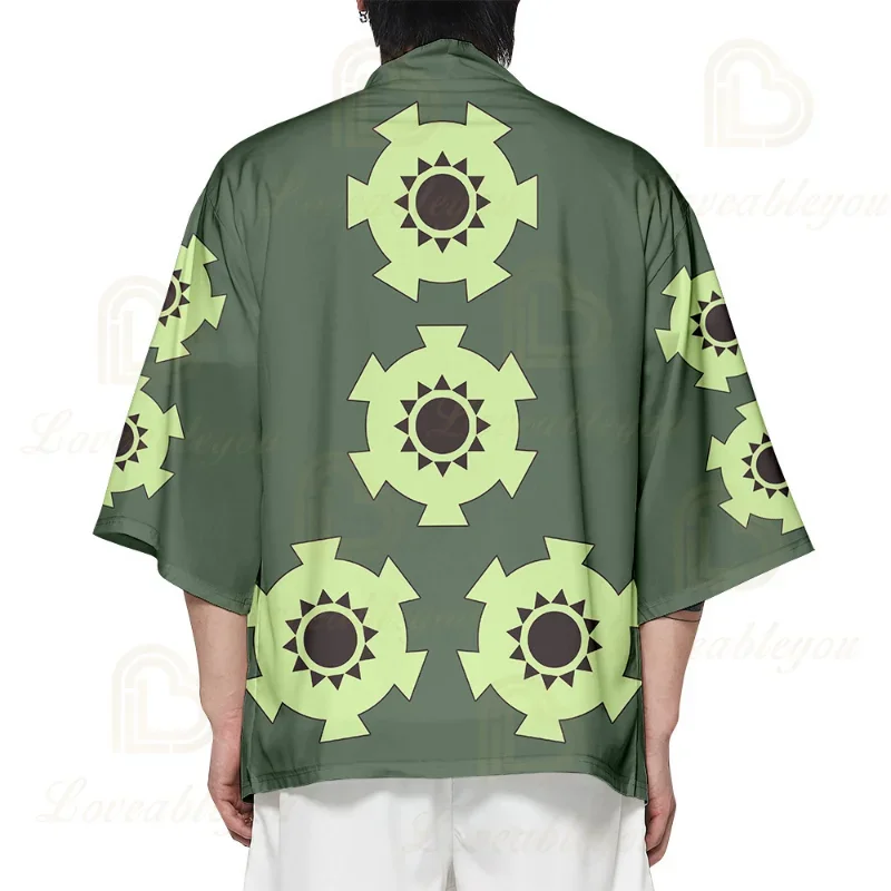 Anime One Piece Wano Country Kimono płaszcz Zoro-juurou kostiumy Cosplay Haori dorośli dzieci chłopcy sweter kurtka piżama