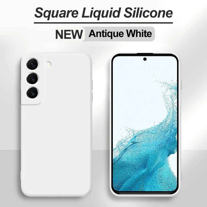 S22 الترا حافظة مربعة السائل سيليكون لينة غطاء لسامسونج غالاكسي S23U S22 الترا زائد S22ultra S22Plus 5G الهاتف الأصلي