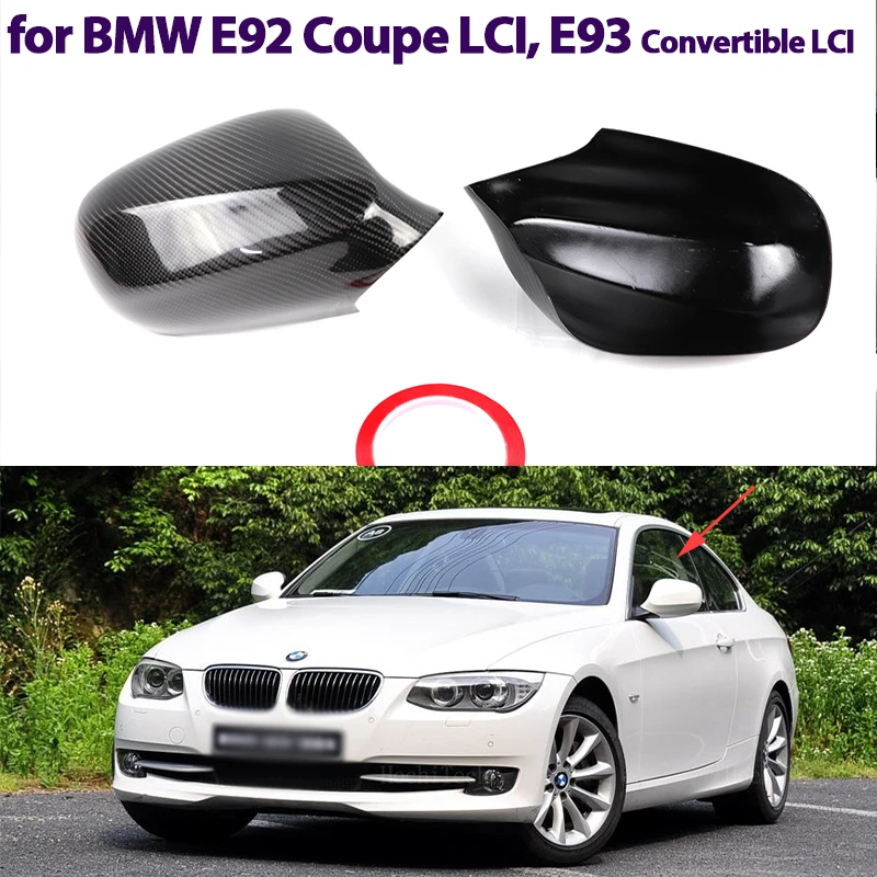 

Real Carbon Fiber Rearview Mirror Cover Wing Side Cap Fit For BMW 3 Series E92 coupe LCI 2010-2013 E93 Convertible LCi 2009-13